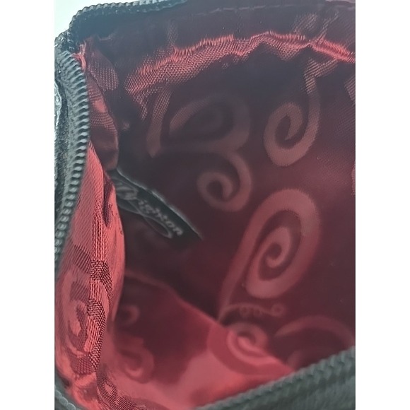 BRIGHTON Small Black Patent Leather SILVER ADORNED Shoulder Bag Cross Body - Picture 7 of 10